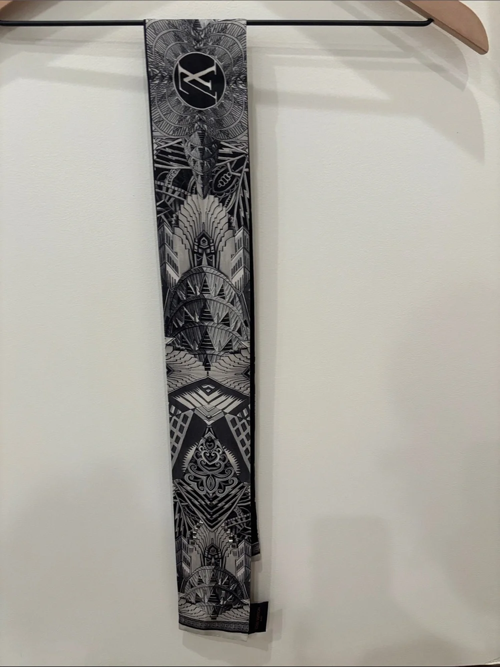 Louis Vuitton Reversible Black Monogram Silk Scarf